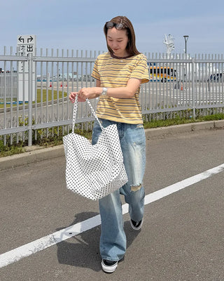 Multi-stripe half-sleeve T-shirt