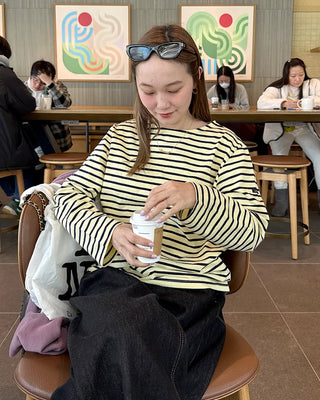 Classic striped T-shirt with label