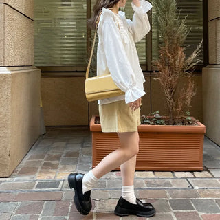 Pintuck frill blouse