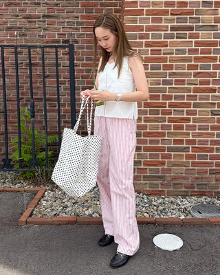 Dot canvas tote bag