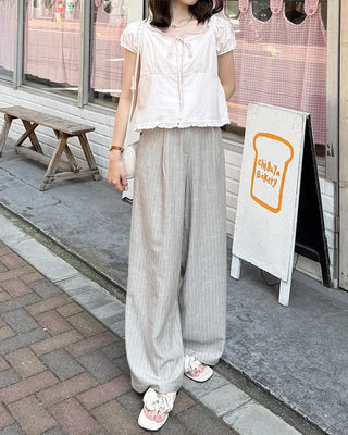 Heart Button Frill Blouse
