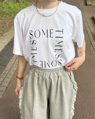 Sometimes Lettering Short-Sleeved T-Shirt