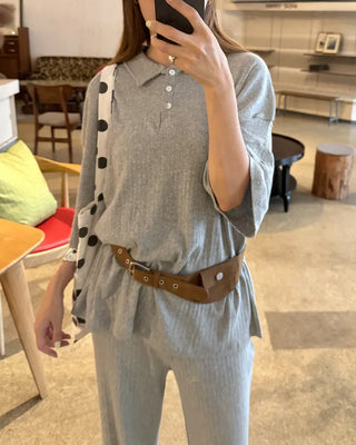 Suede mini pocket belt