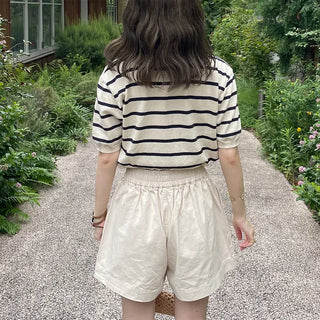 Striped short-sleeved knit