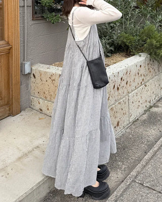 Checked Camisole Long Dress