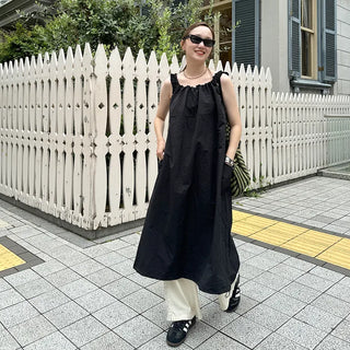 Bag set shirred nylon dress
