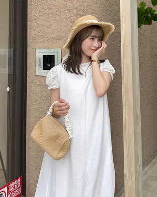 Puff lace see-through T-shirt