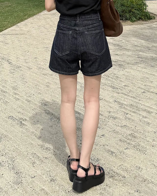 Stitch Low Short Denim Pants