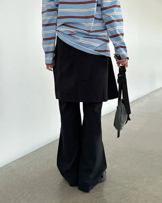 Pleated skirt and slacks set