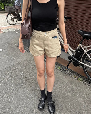 Stud belt flat shoes