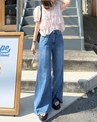 Ribbon string tiered blouse