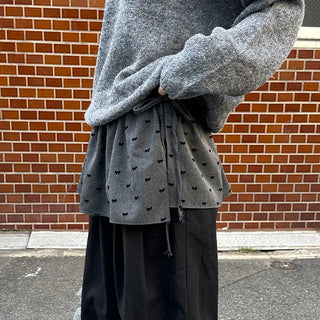 Ribbon Dot Layered Wrap Skirt