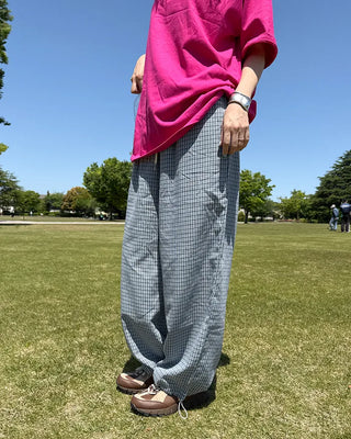 2-way hem check easy pants