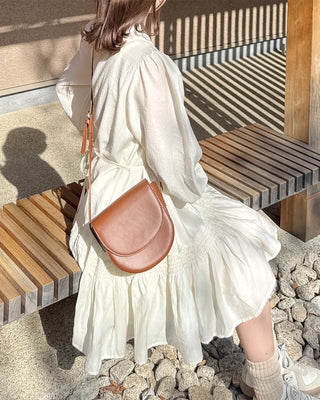 Frill String Point Shirring Dress