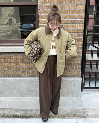 Oversized color-accented blouson