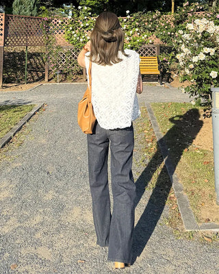 Summer pocket stitch bootcut low denim