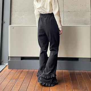 Ribbed Frill Banding Pants