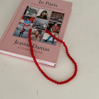 6mm Red Bead Necklace