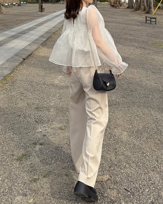 String strap wide slacks