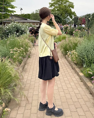 Balloon sleeveless midi dress