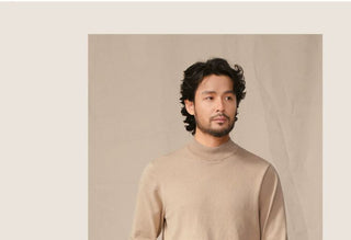 [CULTUM] Cashmere Blend Mock Neck Sweater