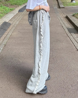 Side-frill sweatpants