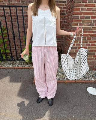 Dot canvas tote bag