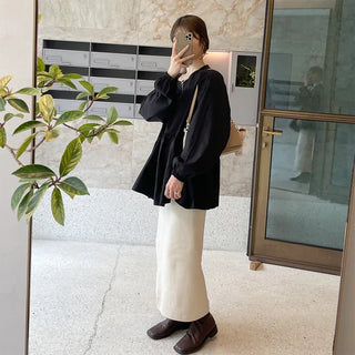 Cotton peplum blouse