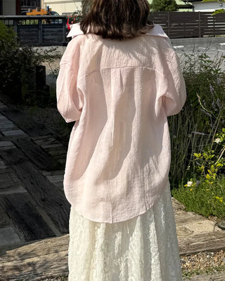 Pastel-colored sheer shirt