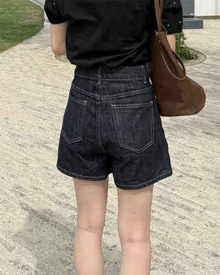 Stitch Low Short Denim Pants