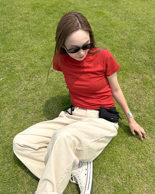 Cotton wide-leg pants
