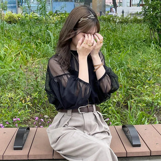 Sheer layered blouse