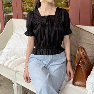 Ribbon frill blouse