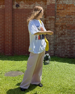 Belt loop striped easy pants