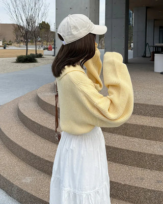 Loose-fit half-zip knit