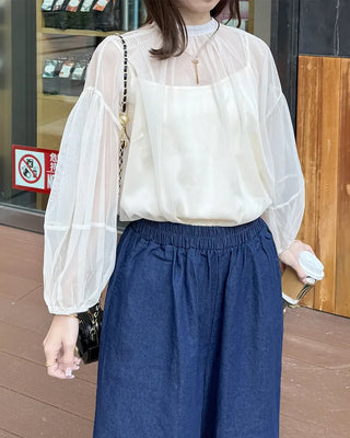 Organza sheer blouse