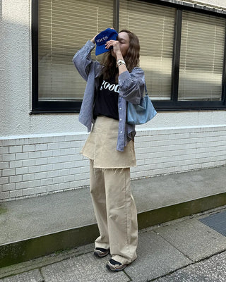 Checked hoodie shirt