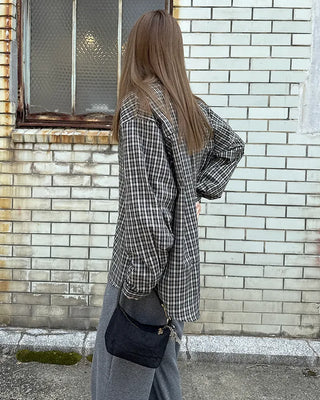 Loose-fit check shirt