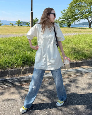 Block Stitch Oversized Tunic