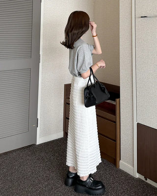 V-neck short-sleeve sweatshirt