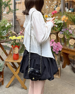 Shirred Sheer Bustier & Blouse Set