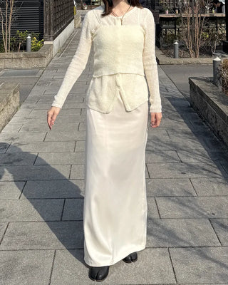 Satin long skirt