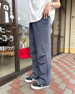Checked Parachute Banding Pants
