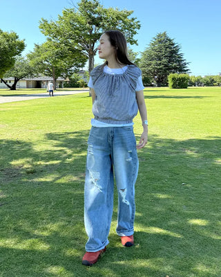 Vintage distressed denim pants