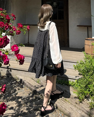 Polka Dot Can-Can String Mini Camisole Dress