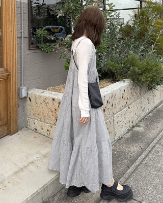 Checked Camisole Long Dress