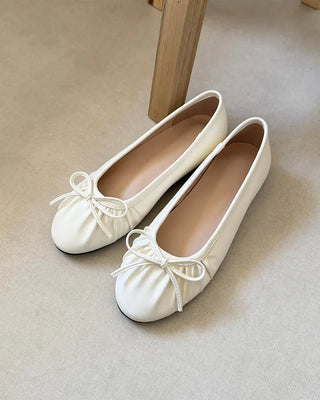 Shirred Ribbon Flat Shoes