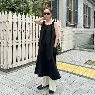 Bag set shirred nylon dress