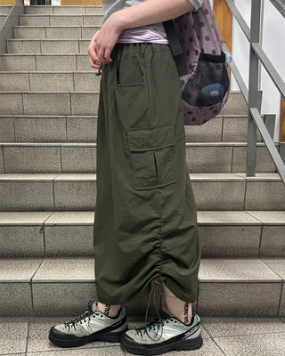 Side pocket nylon cargo skirt
