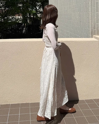 Lace strap detail camisole long dress